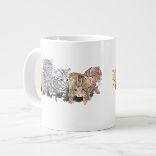 Tråkigt nog Cute Kittens Jumbo Mugg (Framsida vänster)