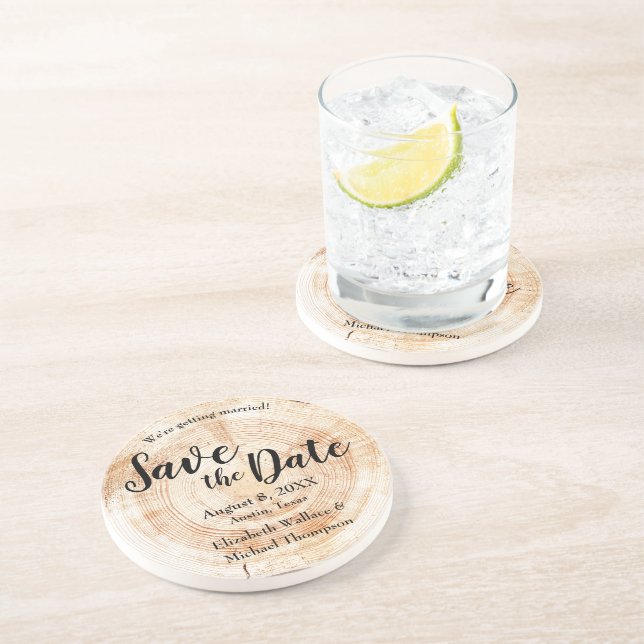 Träklippt fullt Namn Rustic Spara datum Underlägg (Sidan)