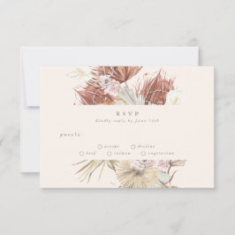 Träkol & Creams | Pampas Grass Blommigt Bröllop OSA Kort