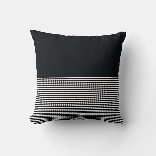 Träkol Denim och Vågrät Linjer, Cushion Kudde (Framsida)