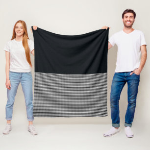 Träkol Denim och Vågrät Linjer Fleece Blanket