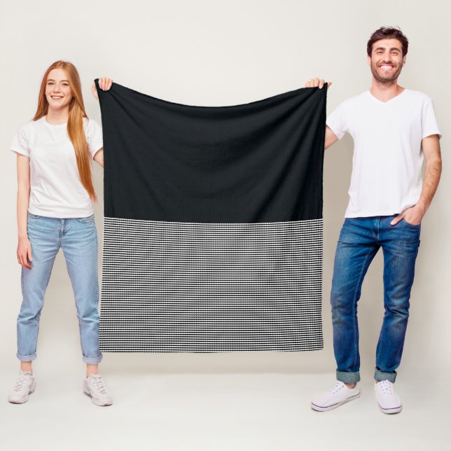 Träkol Denim och Vågrät Linjer Fleece Blanket (På plats)