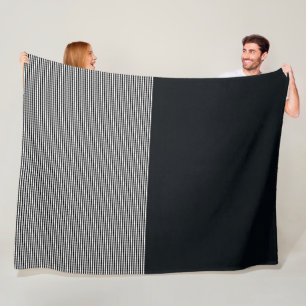 Träkol Denim och Vågrät Linjer, LGE Blanket Fleecefilt