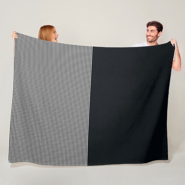 Träkol Denim och Vågrät Linjer, LGE Blanket Fleecefilt (På plats)