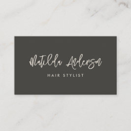 Träkol-grått, modernt, minimal QR CODE Visitkort