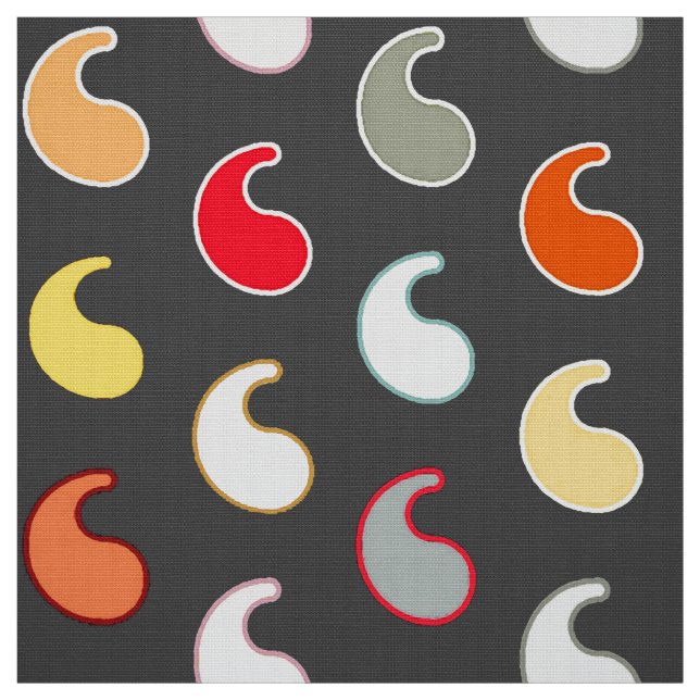 Träkol-grått multipelt, kondenserad paisley tyg (Provkarta)