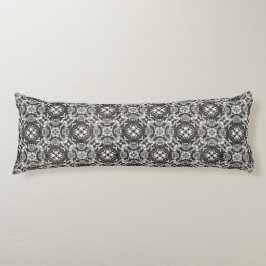 Träkol-Grått och Vita Snöre Overlay Kroppskudde