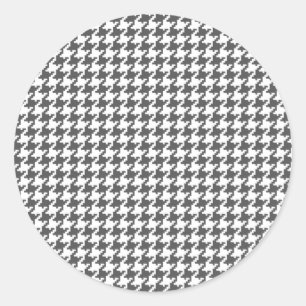 Träkol Houndstooth Stickers Runt Klistermärke