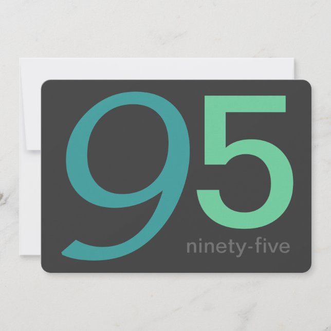 Träkol och blå Anpassningsbar 95:e födelsedagsinbj Inbjudningar (Framsida)