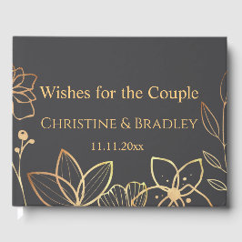 Träkol och Guld Guest Bok