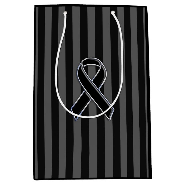 Träkol Rand Stil Black Ribbon Awareness (Framsidan)