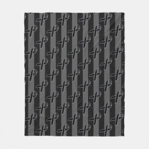 Träkol Rand Stil Black Ribbon Awareness Fleecefilt