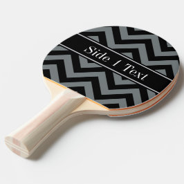 Träkol, svart LG Chevron Black Namn Monogram Pingisracket