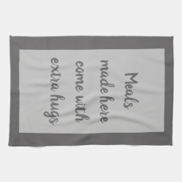 Träkol - vitt kökshandduk