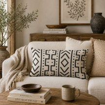 Träkols Elfenbens Mudcloth Inspirerad | Modern Tri