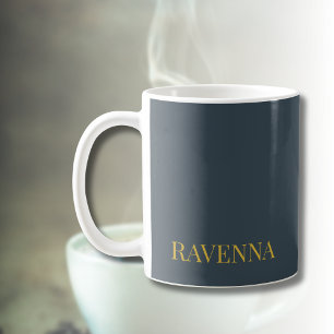 Träkols Guld Namn Personlig Skräddarsydd Lyxig Pre Kaffemugg