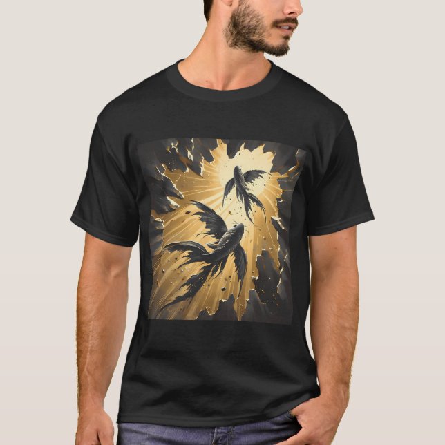Träkolsflyingfisk, Ai-genererad konst T Shirt (Framsida)