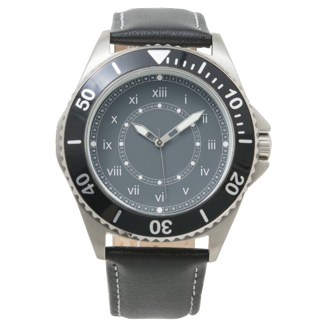Träkolsgrå Armbandsur (Framsida)