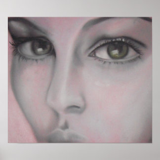 Träkolsgröpad ansikte poster