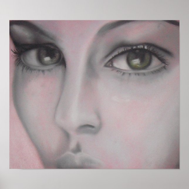 Träkolsgröpad ansikte poster (Framsidan)