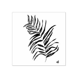 Träkonst Frimärke i Hand plockade Handflatan Löv Stämpel