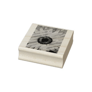 Träkonst frimärke solros stämpel