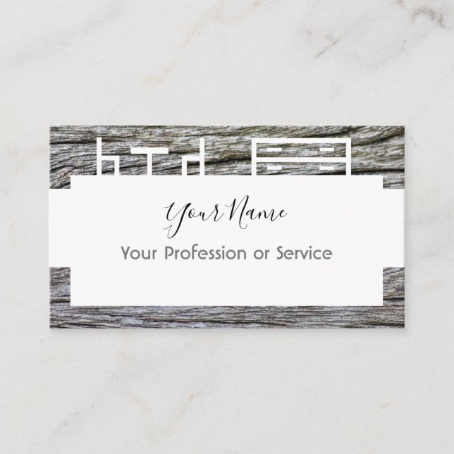 Träkonstruktion för inredning och möbler! visitkort (Framsida)