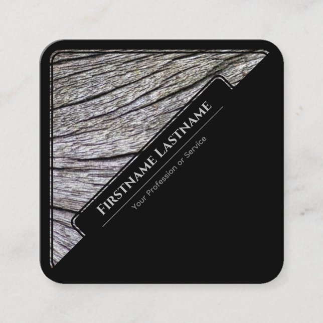 Träkorna av elegant, svart ram, stil fyrkantigt visitkort (Framsida)