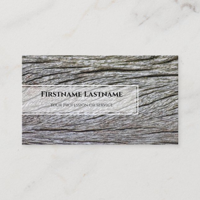 Träkorna av elegant, vita träslag av stil visitkort (Framsida)