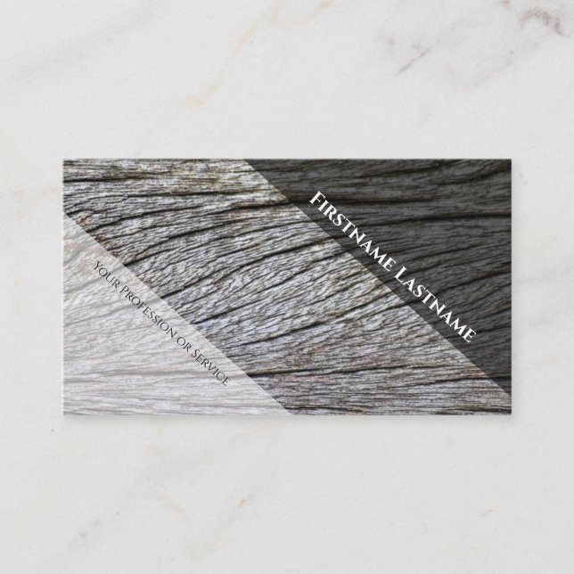 Träkorna av elegant, vita träslag av stil visitkort (Framsida)