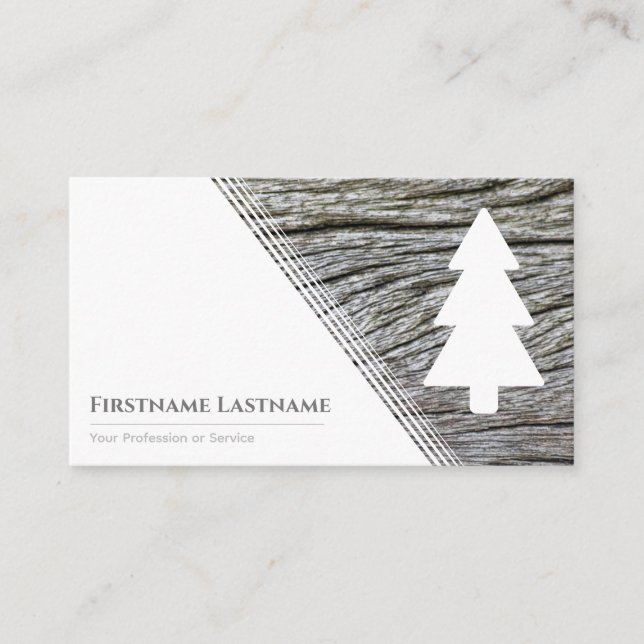 Träkornskorn av elegant, vit träd stil visitkort (Framsida)