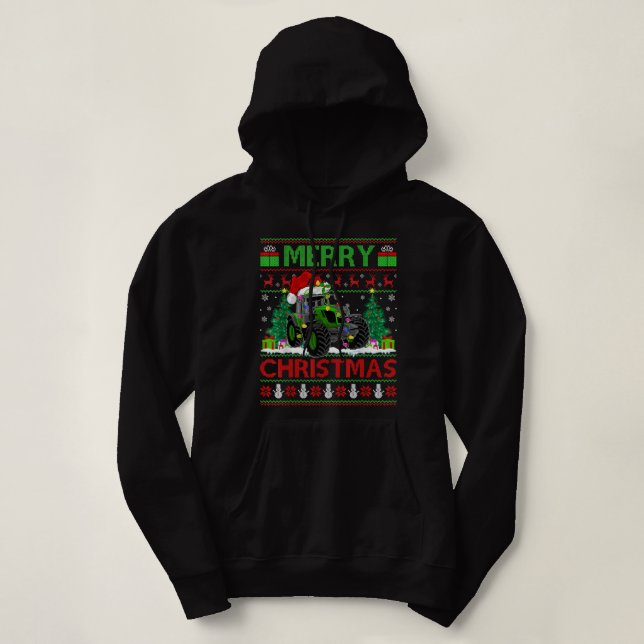 Traktor Älskare Julafton Träd Ugly Santa Tractor C T Shirt (Design framsida)