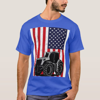 Traktor American Flagga patriotic vintage farm 2 T Shirt