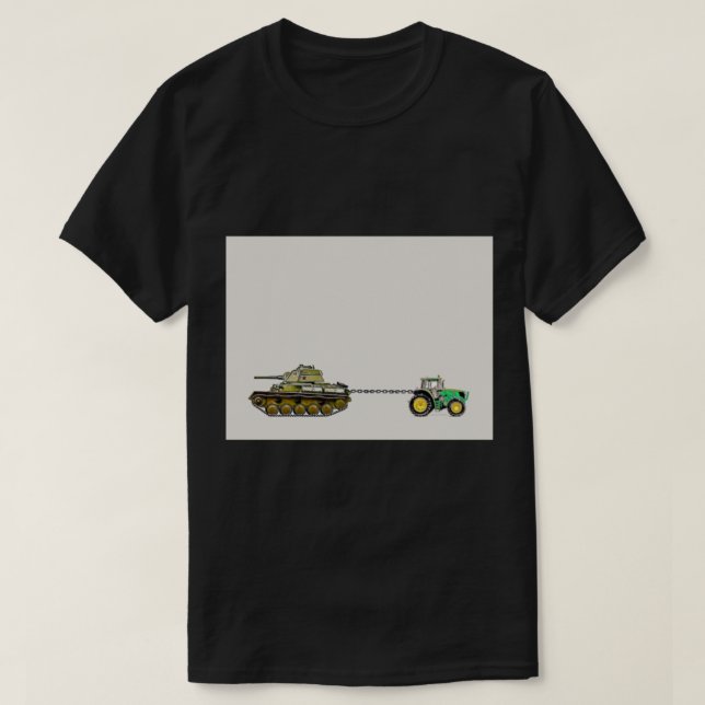 Traktor drar en tank, jag står med Ukraina. Alla T Shirt (Design framsida)