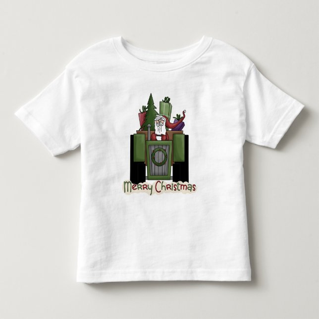 Traktor Driving Santa Boys småbarn t-shirt (Framsida)