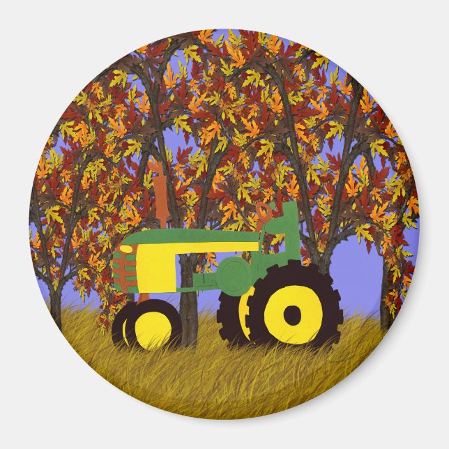 Traktor efter hösten Träd 1 Magnet (Framsidan)