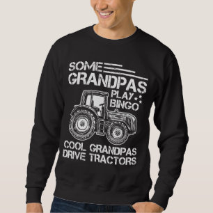 Traktor Farfar Farmer Ranch Grandföräldrar Lång Ärmad Tröja