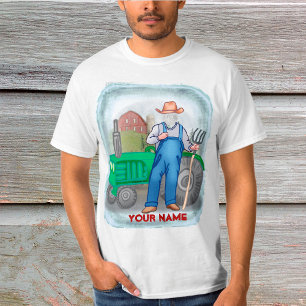 Traktor Farmer Ansikte anpassningsbar t-shirt