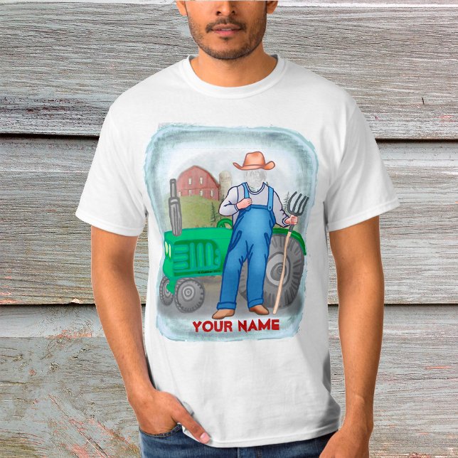 Traktor Farmer Ansikte anpassningsbar t-shirt (Skapare uppladdad)