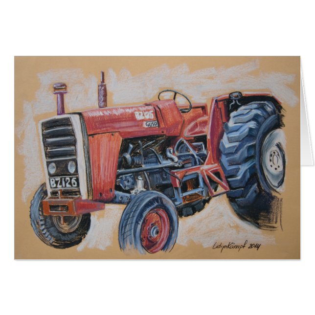 Traktor Ferguson BZ126 Hälsningskort (Framsidan Horizontal)
