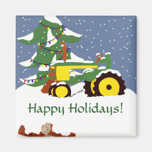 Traktor för jul magnet