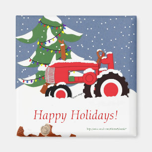 Traktor för jul magnet
