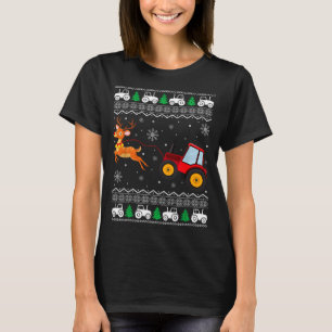 Traktor Fula Julgran Högtid Rolig Jul Pojke T Shirt