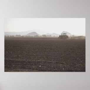 Traktor i fält poster