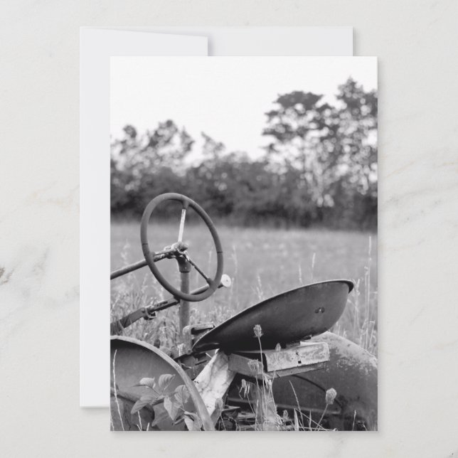 Traktor i Long Grass Kort (Framsida)