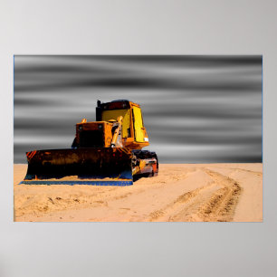 Traktor i sanden poster