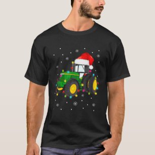 Traktor jul Ornament Träd Julafton Ljus Pajama T Shirt