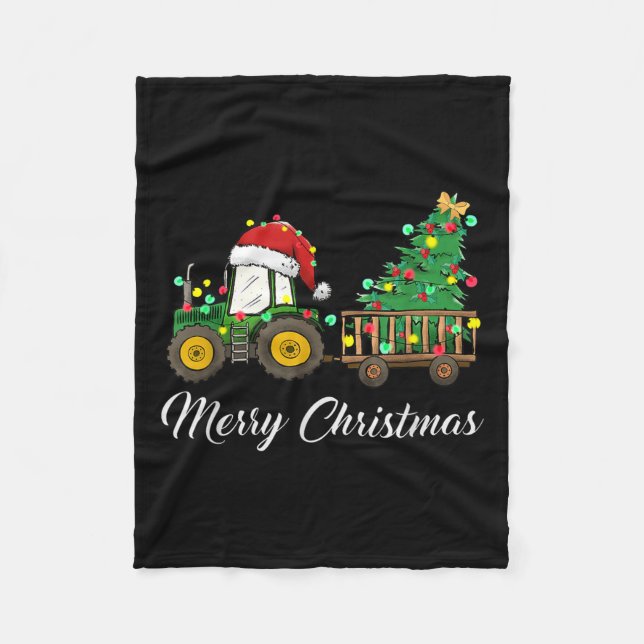 Traktor jul Sweater Farmer Farm Funny Merry Fleecefilt (Framsidan)