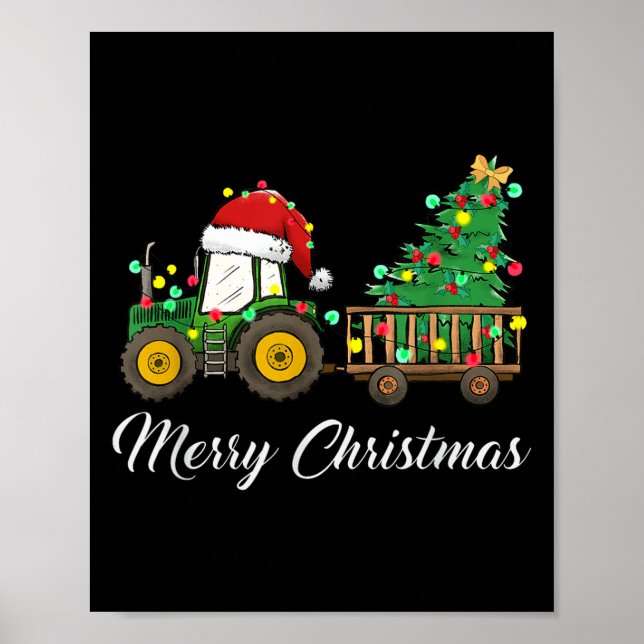Traktor jul Sweater Farmer Farm Funny Merry Poster (Framsidan)