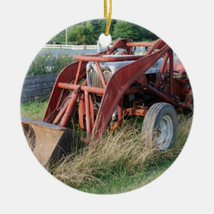 traktor julgransprydnad keramik